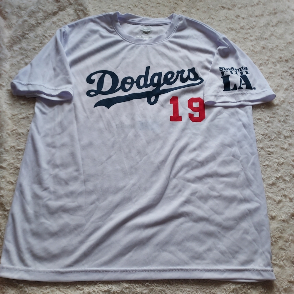 LA Dodgers Foundation Fun Run 2019 White with Red '19' Wicking Tee MED Workout